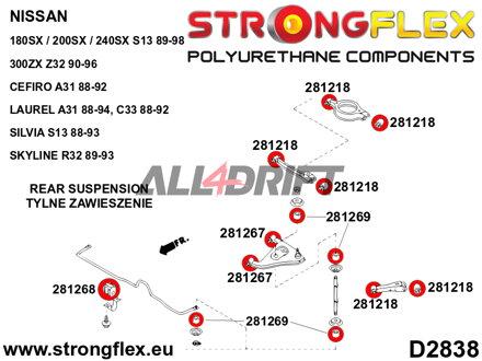 286084B: Full suspension bush kit