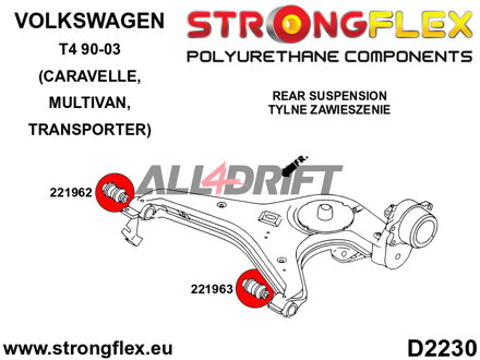 226233B: Suspension bush kit - Volkswagen T4 (90-03) Caravelle, Multivan, Transporter
