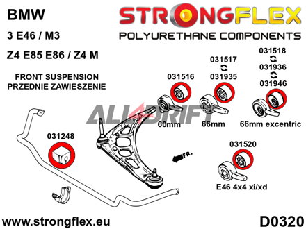 031518A: Front lower arm bush 66mm - excentric SPORT