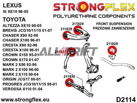 216241A: Full suspension bush kit SPORT