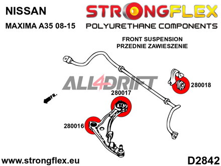 280018A: Front anti roll bar bush SPORT