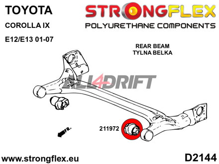 216265A: Front suspension and ream beam bush kit SPORT