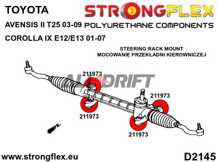 211973A: Steering rack mount bush SPORT
