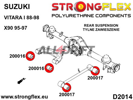 206162A: Front and rear suspension bush kit SPORT