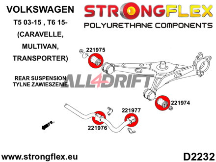 226235B: Rear suspension bush kit