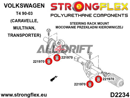 221970A: Steering rack bush SPORT - Volkswagen T4 (90-03) Caravelle, Multivan, Transporter