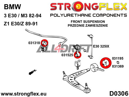 031318A: Front anti roll bar bush SPORT