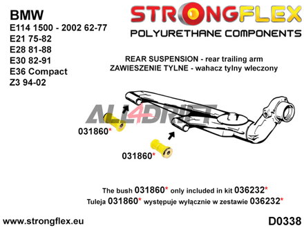 036098B: Full suspension polyurethane bush kit