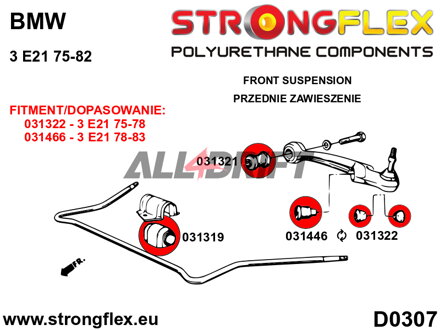 036098B: Full suspension polyurethane bush kit