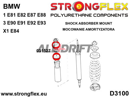 031527A: Rear shock absorber upper mounting bush SPORT