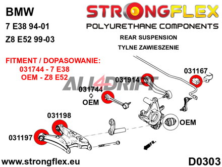 031197A: Rear lower trailing arm - front bush SPORT