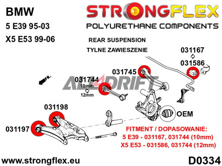 031197A: Rear lower trailing arm - front bush SPORT