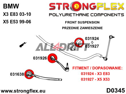 036246A: Full suspension polyurethane bush kit SPORT