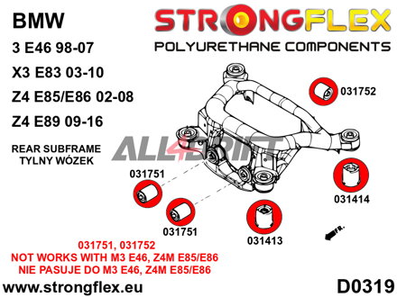 036072A: Full suspension polyurethane bush kit SPORT