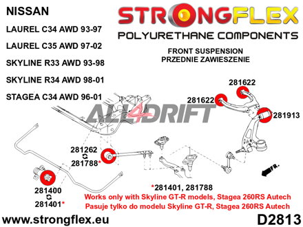 281262A: Front lower radius arm to chassis bush SPORT