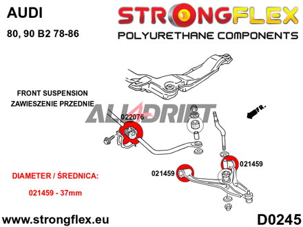026283A: Front suspension bush kit SPORT