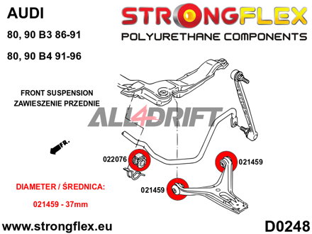 026283A: Front suspension bush kit SPORT