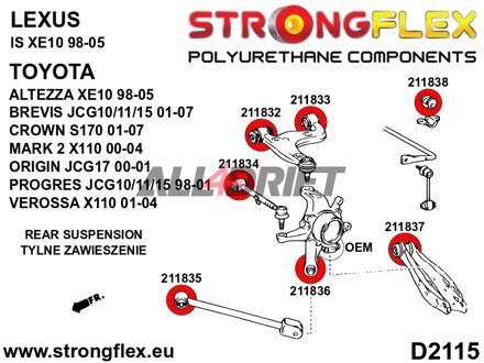 211837B: Rear track control arm Inner bush