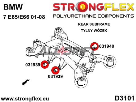 031940A: Rear diff mount - rear bush SPORT - BMW Sedan (03-10) RWD