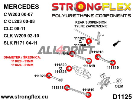 116255B: Rear suspension bush kit