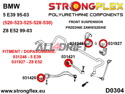 036129B: Front suspension bush kit