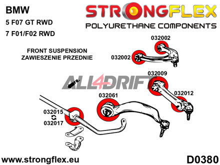 036079B: Full suspension polyurethane bush kit
