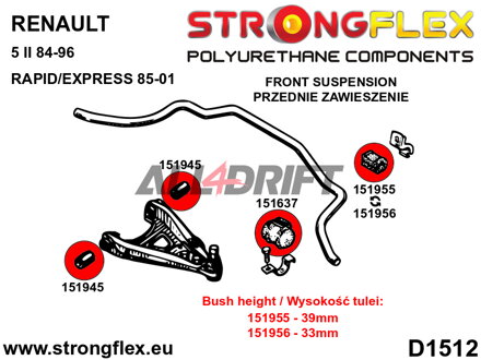 151637B: Front anti roll bar outer bush