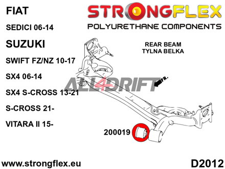 206169B: Front suspension and ream beam bush kit