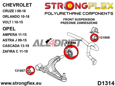 136219A: Front suspension bush kit SPORT