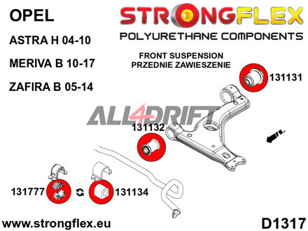 131131B: Front wishbone rear bush