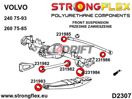236209B: Rear suspension bush kit