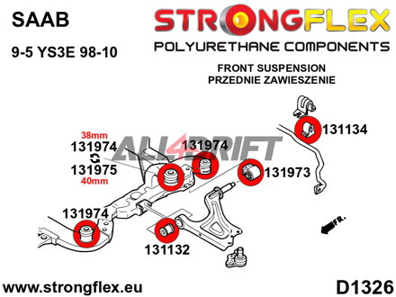 136229A: Front suspension bush kit SPORT