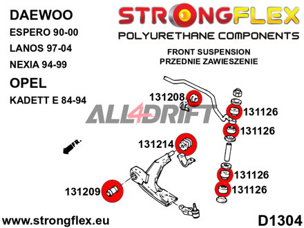 131214A: Front wishbone rear bush SPORT