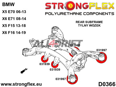 036057B: Full suspension polyurethane bush kit - BMW I (07-14) E71 / E72