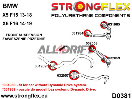 036070B: Front suspension bush kit