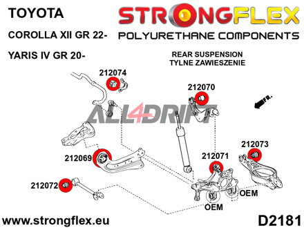 212073A: Rear arm bush SPORT