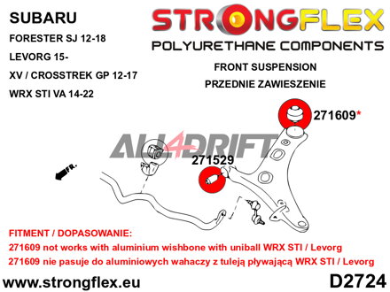271609A: Front wishbone rear bush SPORT