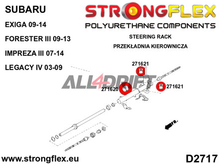 276183A: Steering rack mount bush kit SPORT