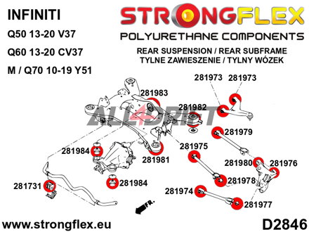 281983A: Rear diff mount - rear bush SPORT - Infiniti M / Q70 (10-19) Y51