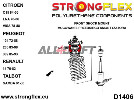 146103A: Front suspension bush kit SPORT