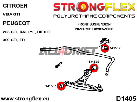 146103B: Front suspension bush kit