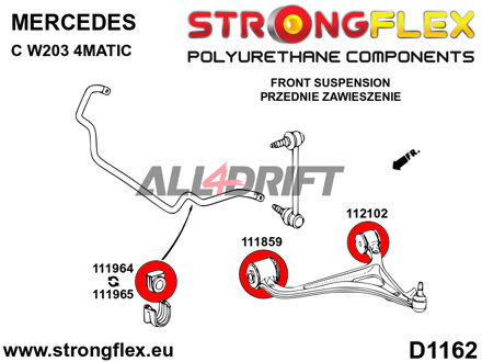 116301A: Front suspension bush kit SPORT