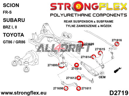 276193A: Rear suspension bush kit SPORT