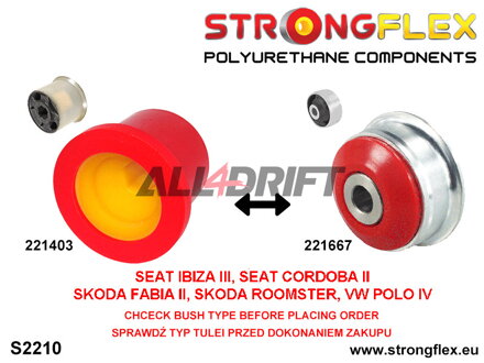 221667A: Front arm rear bush SPORT