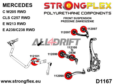 112100A: Front shock absorber bush SPORT - Mercedes I (15-22) X253