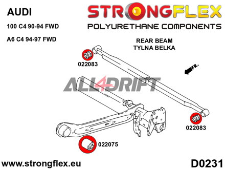 022075A: Rear beam bush SPORT
