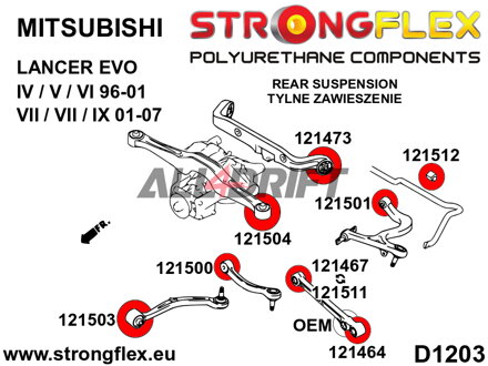 121464B: Rear lower track control arm outer bush