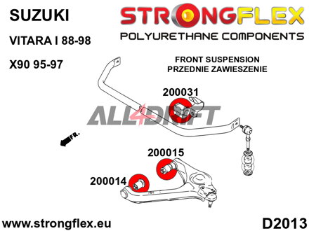 206162B: Front and rear suspension bush kit