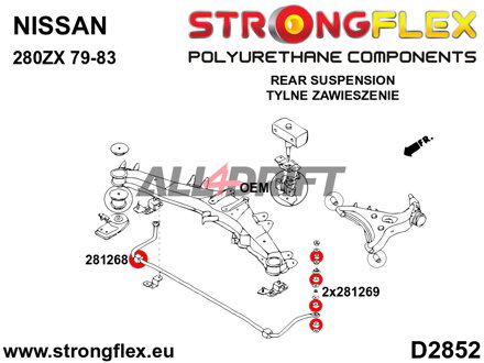 281269B: Rear anti roll bar link bush