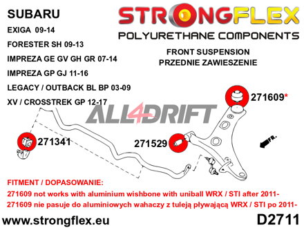 276160A: Full suspension bush kit SPORT